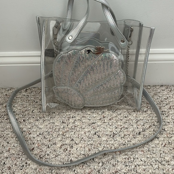 Loungefly 2 in 1 clear bag with iridescent silver accents - Picture 2 of 5